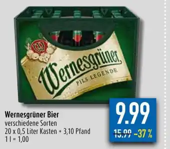 diska Wernesgrüner Bier verschiedene Sorten 20 x 0,5 Liter Angebot