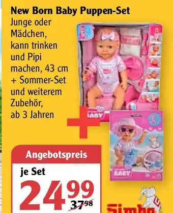 Globus New Born Baby Puppen Set Angebot