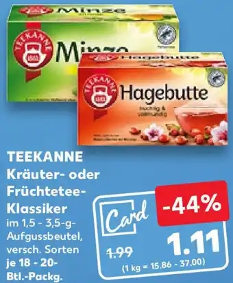 Kaufland TEEKANNE Kräuter- oder Früchtetee-Klassiker 18 - 20-Btl.-Packg. Angebot