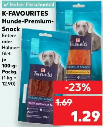 Kaufland K-FAVOURITES Hunde-Premium Snack 100 g Packg. Angebot