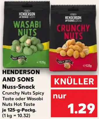 Kaufland HENDERSON AND SONS Nuss-Snack 125-g-Packg. Angebot