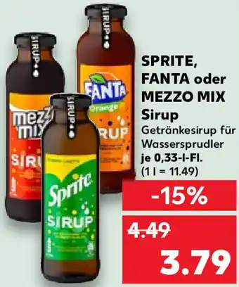 Kaufland SPRITE, FANTA oder MEZZO MIX Sirup 0,33 L-Fl. Angebot