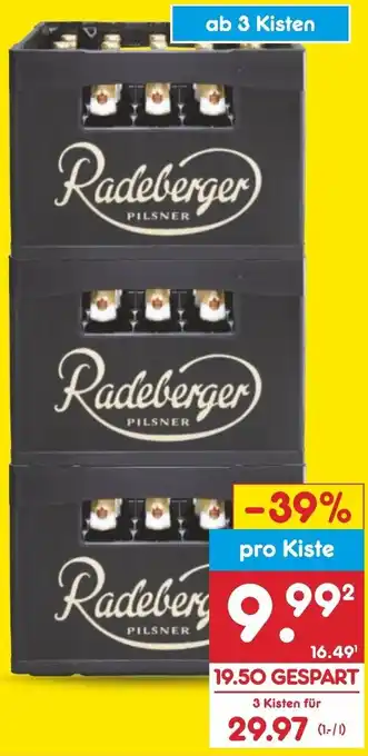 Netto Marken-Discount Radeberger Pilsner 3 Kisten Angebot