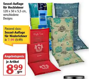 Globus Sessel Auflage für Hochlehner Angebot