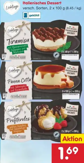 Netto Marken-Discount Lieblings Italienisches Dessert 2x100 g Angebot