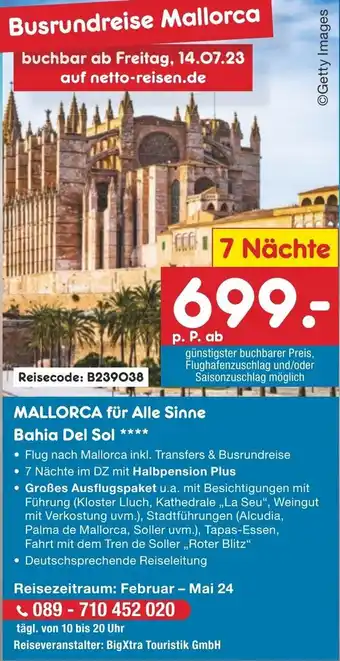 Netto Marken-Discount MALLORCA für Alle Sinne Bahia Del Sol Angebot