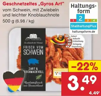 Netto Marken-Discount Geschnetzeltes ,,Gyros Art" 500 g Angebot