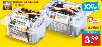 Netto Marken-Discount Star Batterien AA oder AAA  24 Stück Angebot