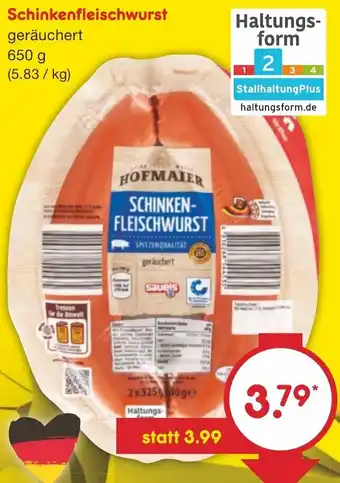 Netto Marken-Discount Hofmaier Schinkenfleischwurst 650 g Angebot