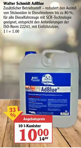 Globus Walter Schmidt AdBlue Angebot