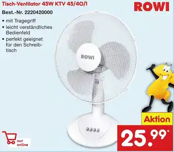 Netto Marken-Discount 7 Tisch-Ventilator 45W KTV 45/40/1 Angebot