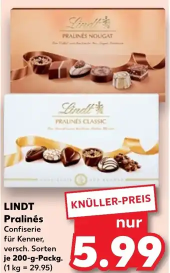 Kaufland LINDT Pralinés 200 g Packg. Angebot