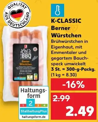 Kaufland K-CLASSIC Berner Würstchen 300 g Packg. Angebot