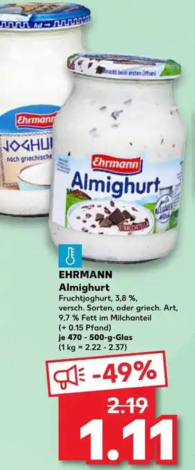 Kaufland EHRMANN Almighurt 470-500 g Glas Angebot