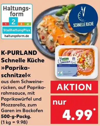 Kaufland K-PURLAND Schnelle Küche >>Paprikaschnitzel<< 500 g Packg. Angebot