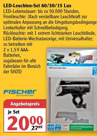 Globus Fischer LED Leuchten Set 60/30/15 Lux Angebot