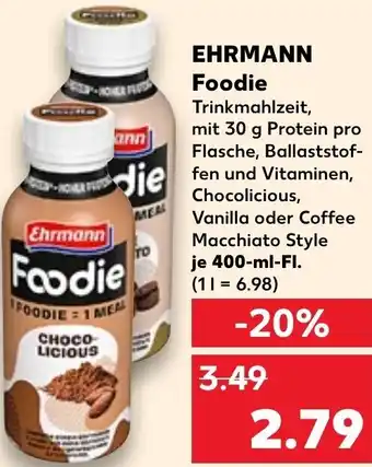Kaufland EHRMANN Foodie 400 ml Fl. Angebot