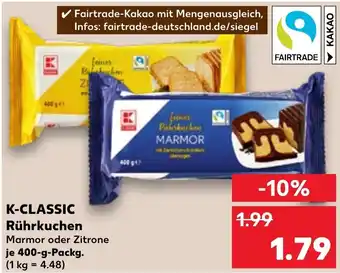 Kaufland K-CLASSIC Rührkuchen 400 g Packg. Angebot