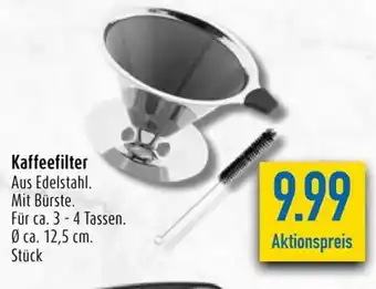 diska Kaffeefilter Aus Edelstahl. Mit Bürste. Für ca. 3-4 Tassen. Ø ca. 12,5 cm. Stück Angebot