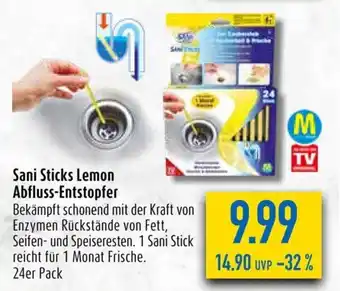 diska Sani Sticks Lemon Abfluss-Entstopfer 24st Angebot