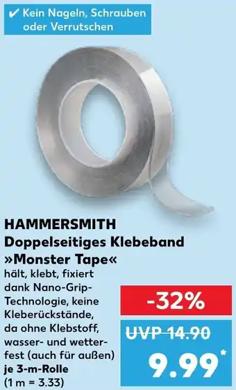 Kaufland HAMMERSMITH Doppelseitiges Klebeband >>Monster Tape<< 3-m-Rolle Angebot