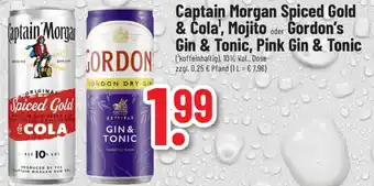 trinkgut Captain Morgan Spiced Gold & Cola', Mojito oder Gordon's Gin & Tonic, Pink Gin & Tonic Angebot