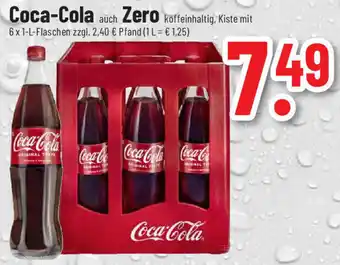 trinkgut Coca-Cola auch Zero 6x1 L Flaschen Angebot