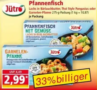 Norma Jütro Pfannenfisch 275 g Packung Angebot