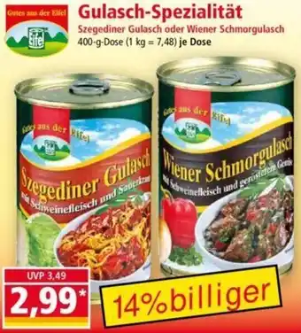 Norma Gutes aus der Eifel Gulasch-Spezialität 400 g Dose Angebot