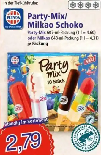 Norma RIVA Party-Mix/Milka Schoko 607 ml/648 ml Packung Angebot