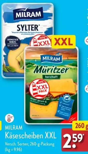 Aldi Nord MILRAM Käsescheiben XXL 260-g-Packung Angebot