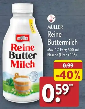 Aldi Nord MÜLLER Reine Buttermilch 500 ml Flasche Angebot