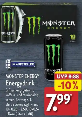 Aldi Nord MONSTER ENERGY Energydrink 10x0,5 L Dose Angebot