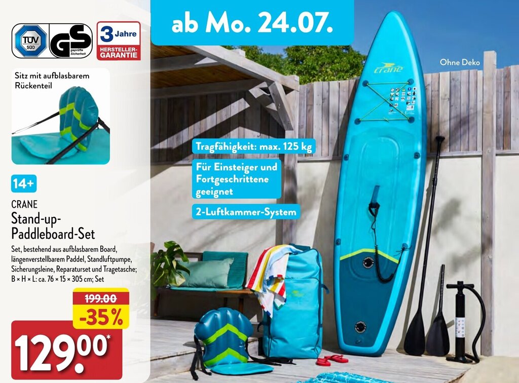 CRANE StandupPaddleboardSet Angebot bei Aldi Nord