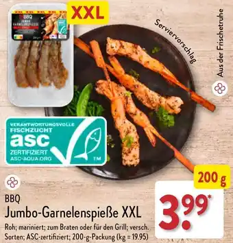 Aldi Nord BBQ Jumbo-Garnelenspieße XXL 200 g Packung Angebot