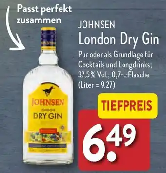 Aldi Nord JOHNSEN London Dry Gin 0,7 L Flasche Angebot