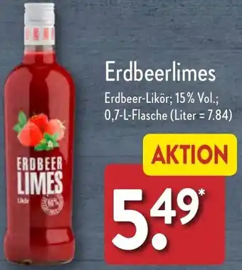 Aldi Nord Erdbeerlimes Erdbeer-Likör 0,7 L Flasche Angebot