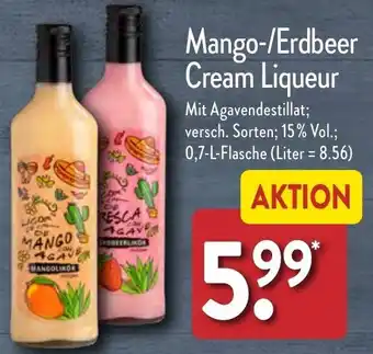 Aldi Nord Mango-/Erdbeer Cream Liqueur 0,7 L Flasche Angebot