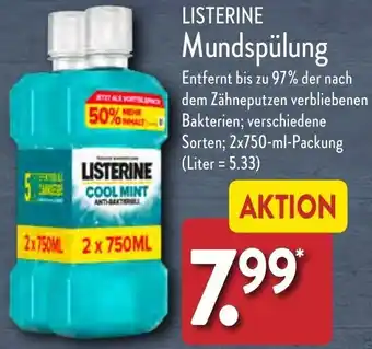 Aldi Nord LISTERINE Mundspülung 2x750 ml Packung Angebot