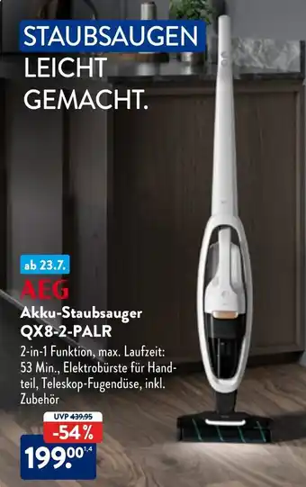 Aldi Nord AEG Akku-Staubsauger QX8-2-PALR Angebot