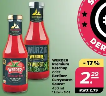 NETTO WERDER Premium Ketchup oder Berliner Currywurst-Sauce 450 ml Angebot