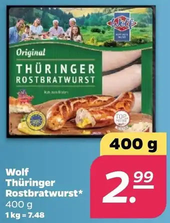 NETTO Wolf Thüringer Rostbratwurst 400 g Angebot