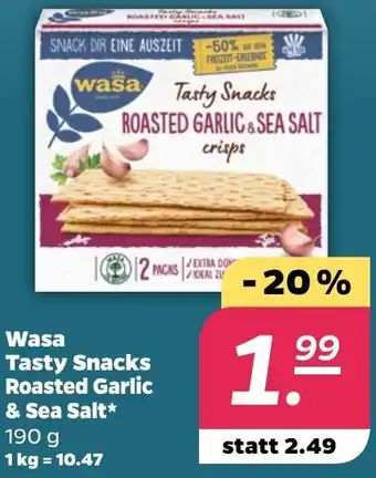 NETTO Wasa Tasty Snacks Roasted Garlic & Sea Salt 190 g Angebot