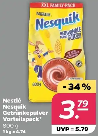 NETTO Nestlé Nesquik Getränkepulver Vorteilspack 800 g Angebot