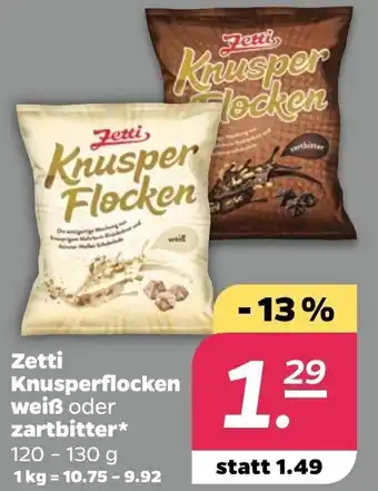 NETTO Zetti Knusperflocken weiß oder zartbitter* 120 - 130 g Angebot