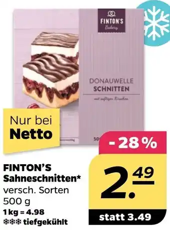 NETTO FINTON'S Sahneschnitten 500 g Angebot