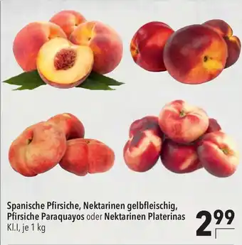 CITTI Markt Spanische Pfirsiche, Nektarinen gelbfleischig, 49 Pfirsiche Paraquayos oder Nektarinen Platerinas Kl.I, je 1 kg Angebot