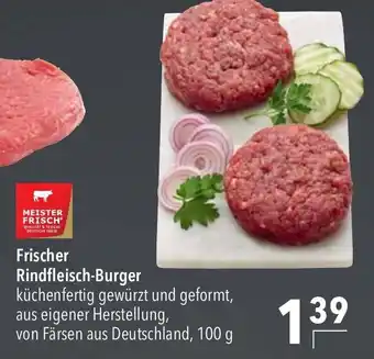 CITTI Markt Frischer Rindfleisch-Burger küchenfertig gewürzt und geformt, aus eigener Herstellung, von Färsen aus Deutschland, 100 g Angebot