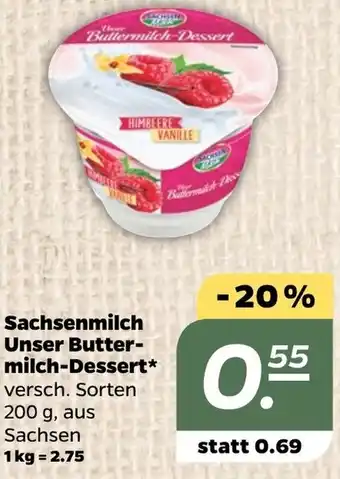 NETTO Sachsenmilch Unser Buttermilch-Dessert 200 g Angebot