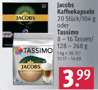 Rossmann Jacobs Kaffeekapseln 20 Stück/104 g oder Tassimo 8 - 16 Tassen/ 128-268 g Angebot